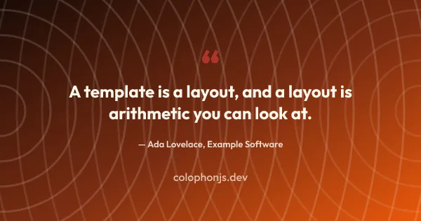 The quote template on ember, over a waves texture